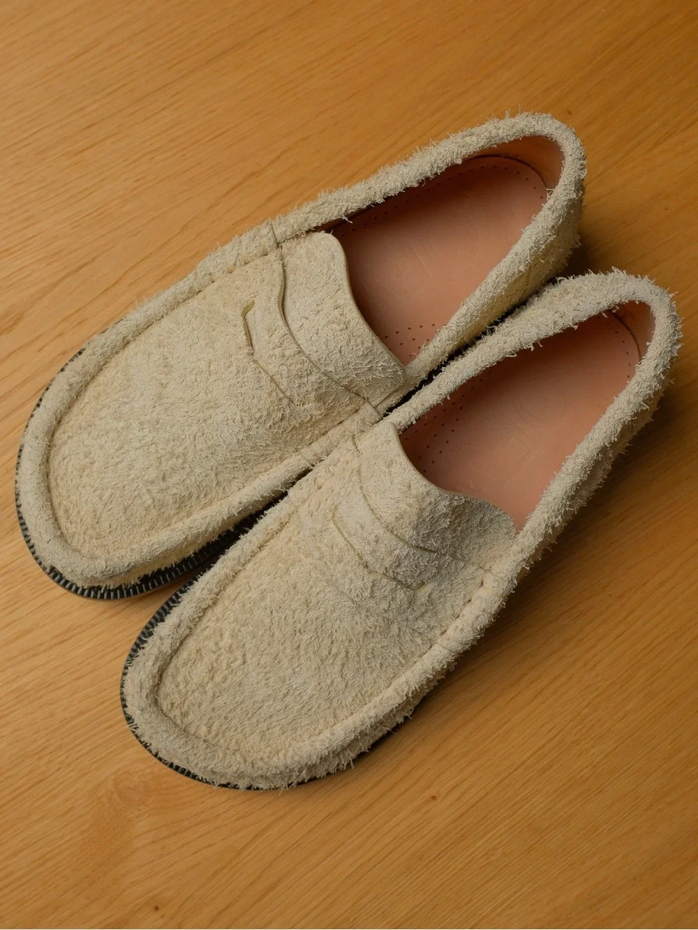 Loewe Campo Brushed Suede Loafers Canvas Soft White Women’s sz 39